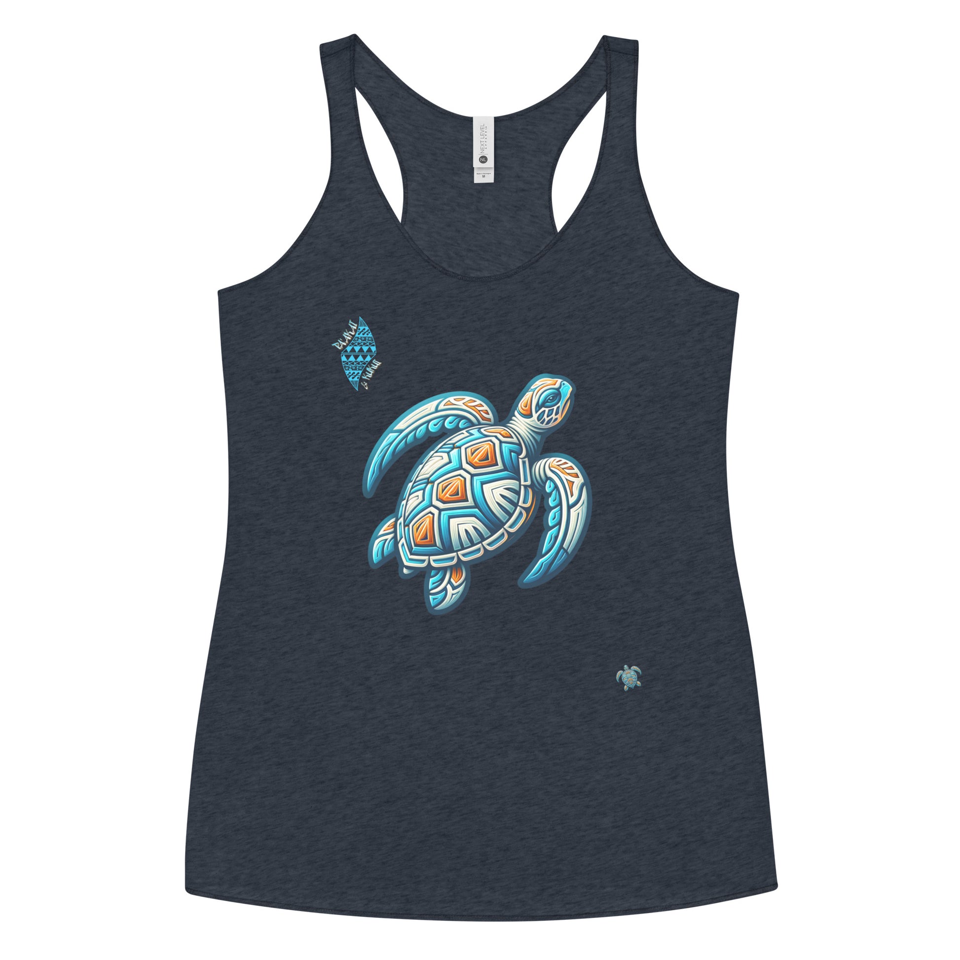 Tribal Sea Turtle Women's Racerback Tank Tank Top Pa'akai & Kukui