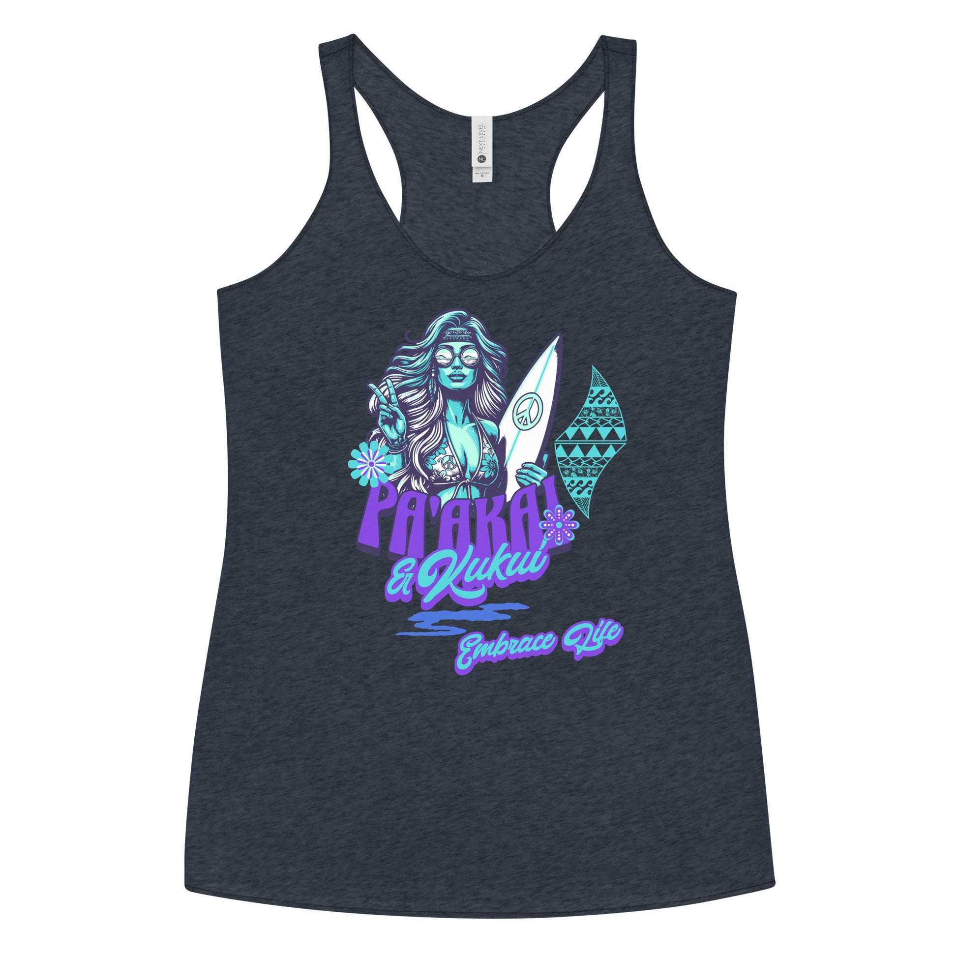 Heʻenalu Chic Racerback Tank-top (Turquoise) Tank Top Pa'akai & Kukui