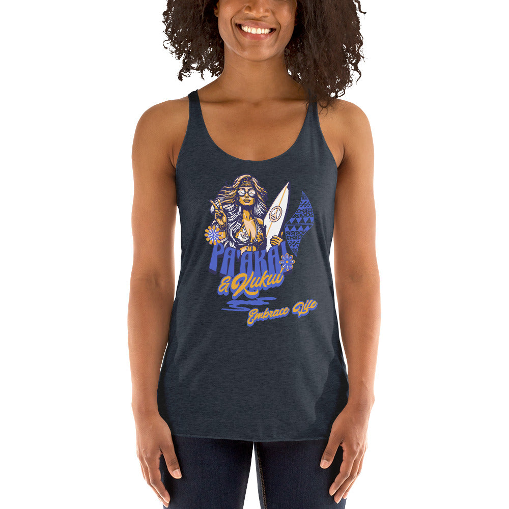 Heʻenalu Chic Racerback Tank-top (Blue) Tank Top Pa'akai & Kukui Vintage Navy XS