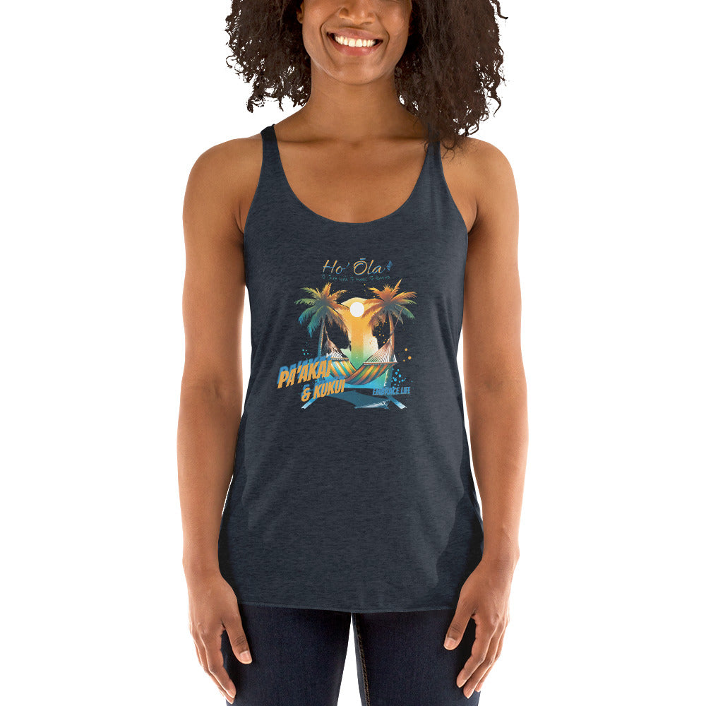 Beach Life Women's Racerback Tank Tank Top Pa'akai & Kukui