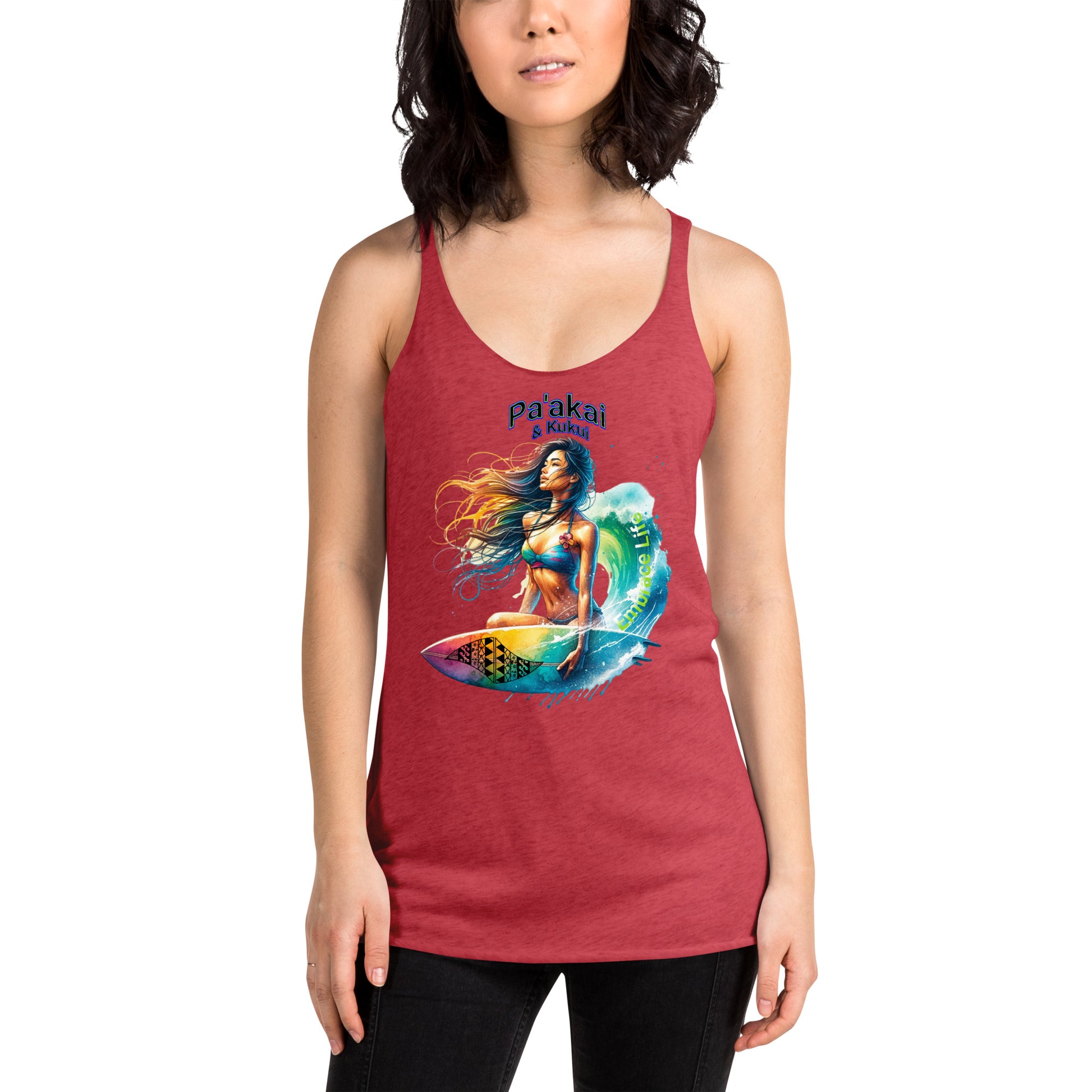 Women's Embrace Life Racerback Tank Tank Top Pa'akai & Kukui