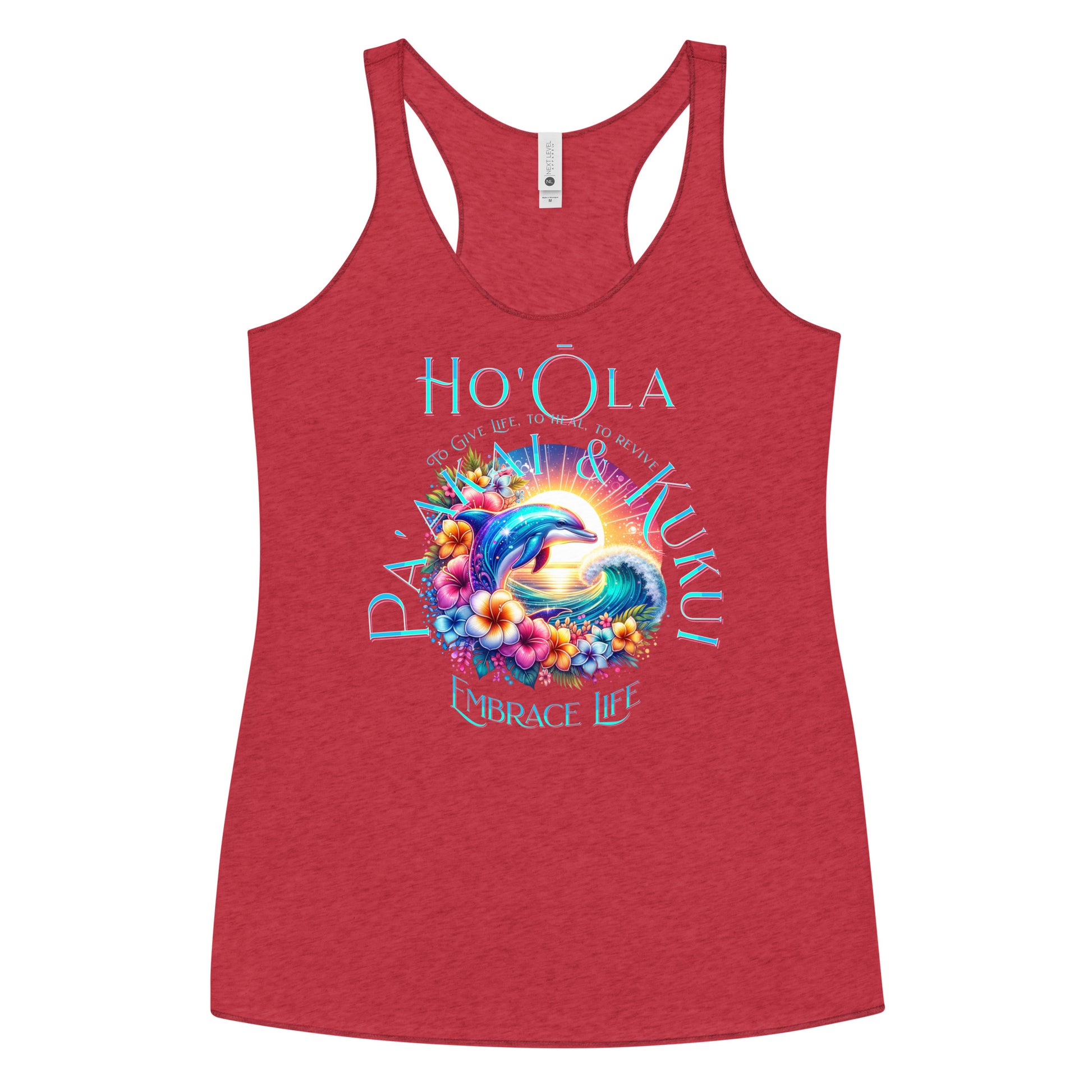 Ho'ōla (To Give Life, To Heal, To Rivive) - Women's Racerback Tank Tank Top Pa'akai & Kukui
