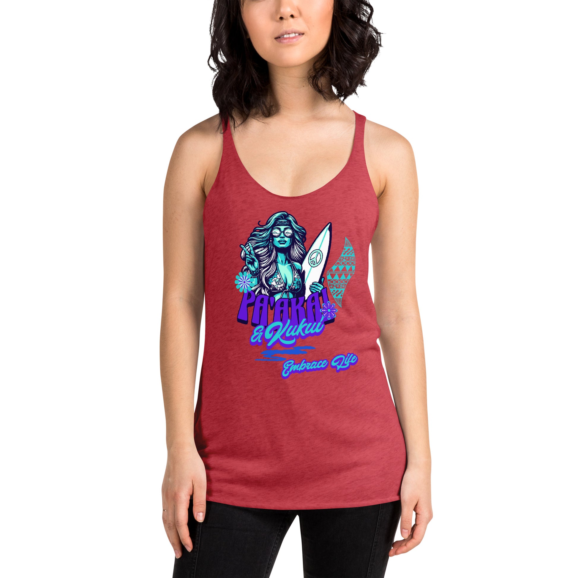 Heʻenalu Chic Racerback Tank-top (Turquoise) Tank Top Pa'akai & Kukui
