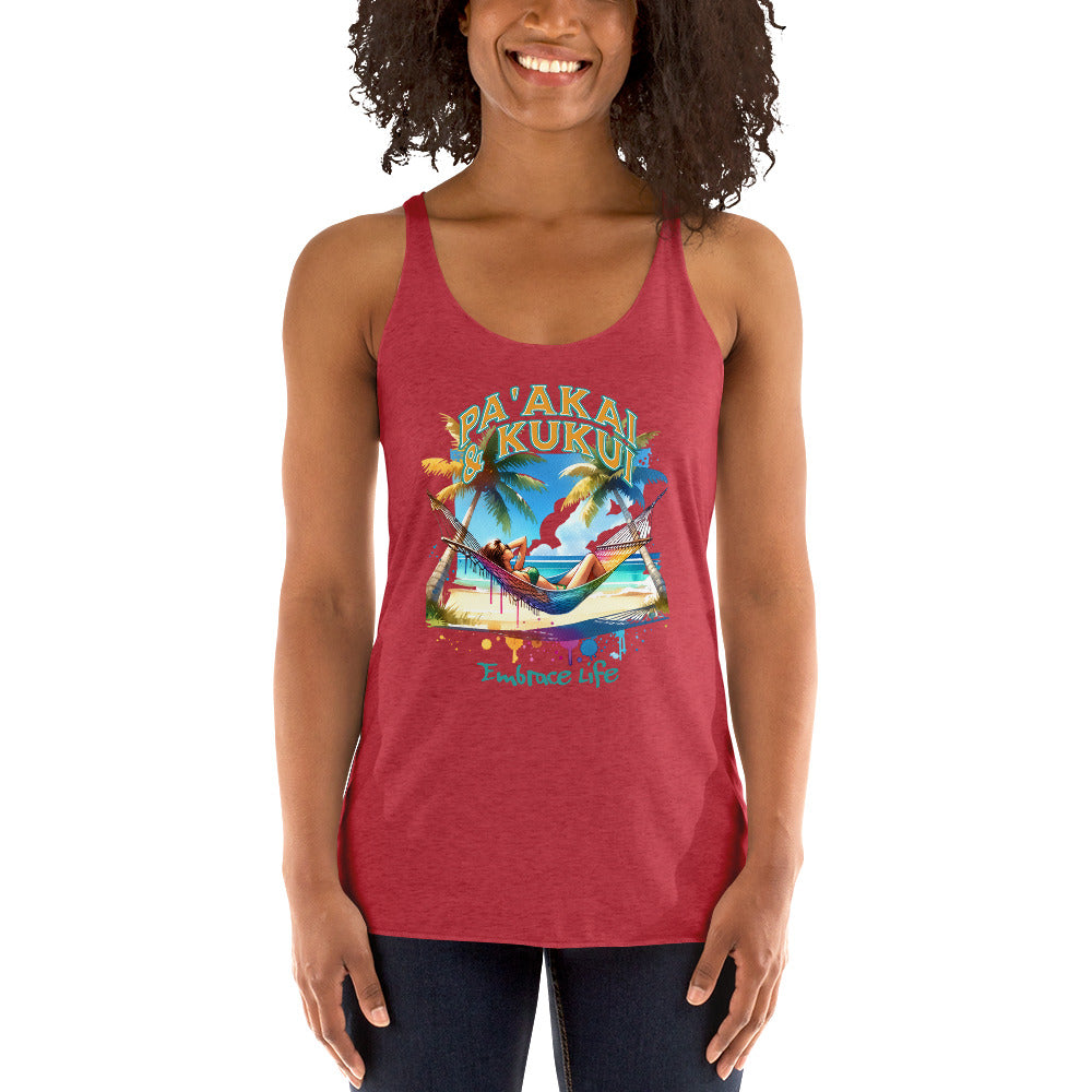Ku'u aku Women's Racerback Tank Tank Top Pa'akai & Kukui