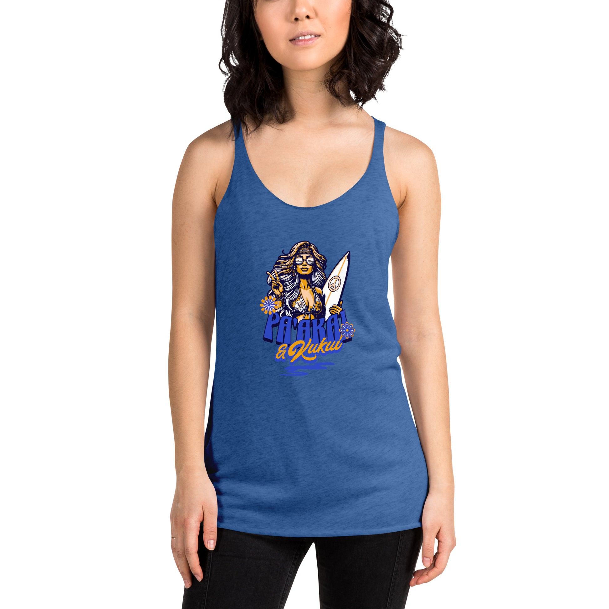 Women's Racerback Hippie Tank Top Tank Top Pa'akai & Kukui Vintage Royal XS