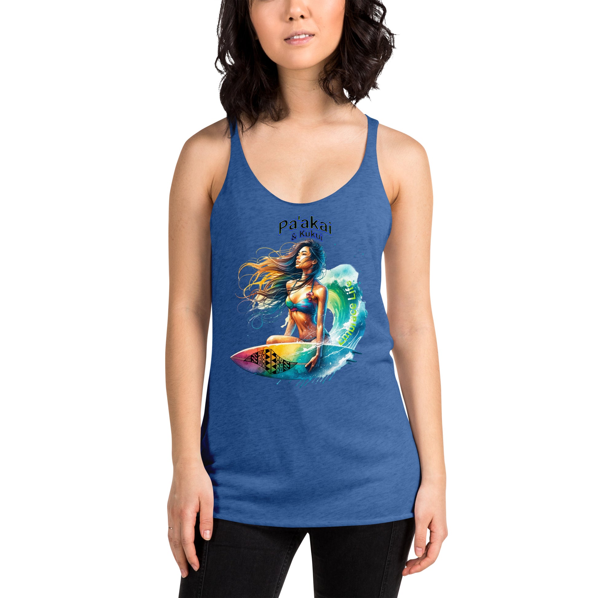 Women's Embrace Life Racerback Tank Tank Top Pa'akai & Kukui