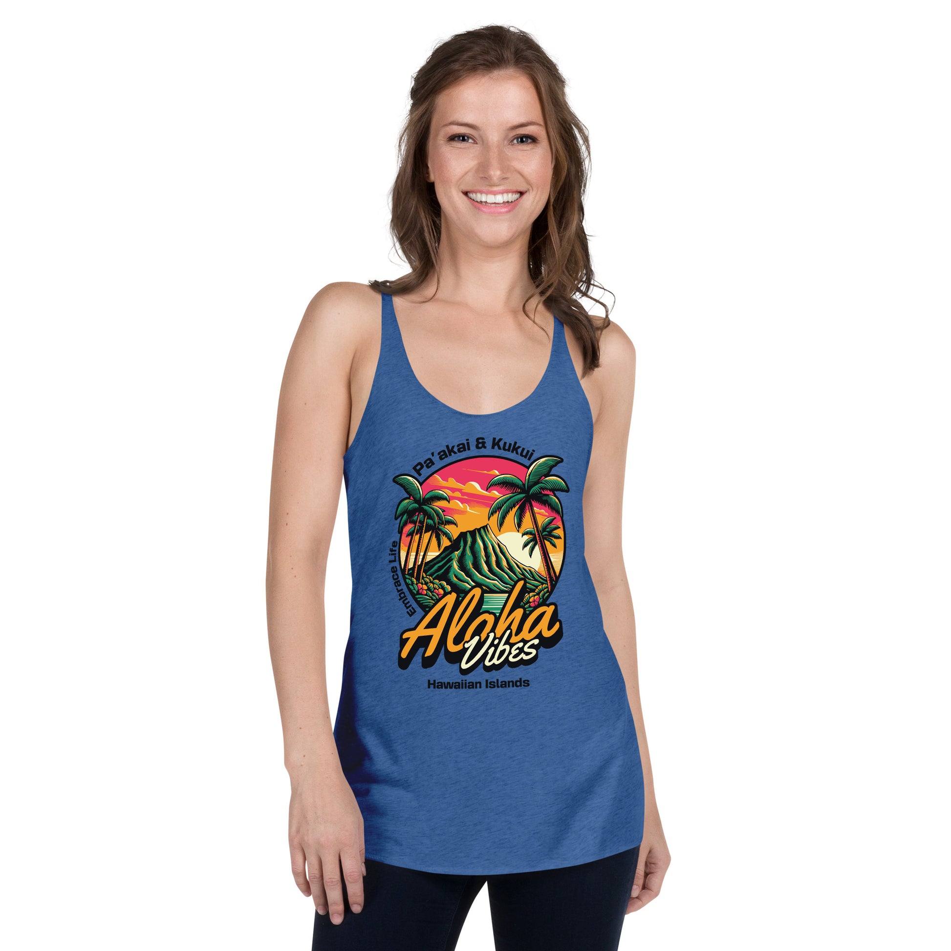Aloha Vibes - Women's Racerback Tank Tank Top Pa'akai & Kukui