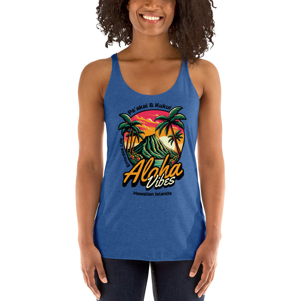 Aloha Vibes - Women's Racerback Tank Tank Top Pa'akai & Kukui