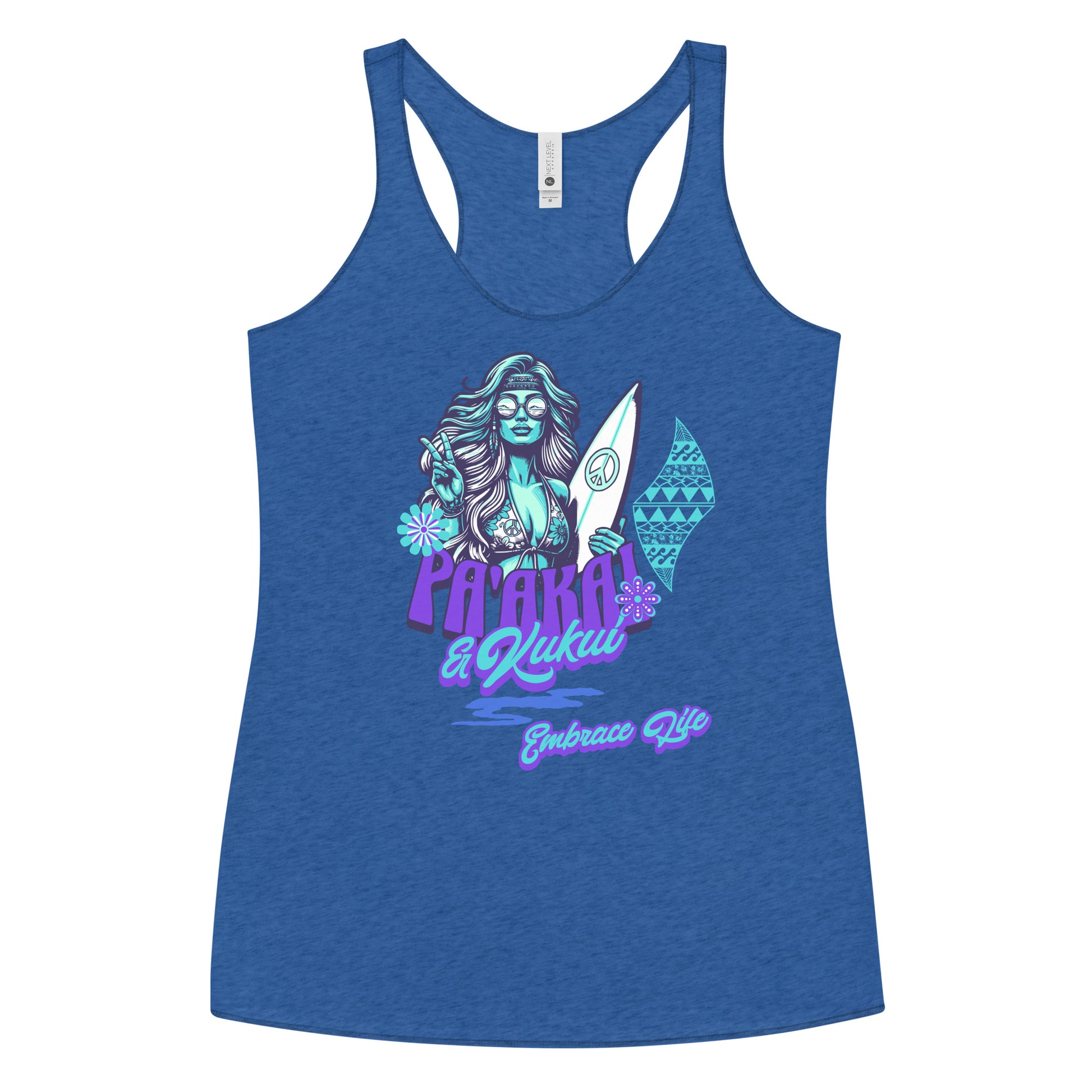 Heʻenalu Chic Racerback Tank-top (Turquoise) Tank Top Pa'akai & Kukui
