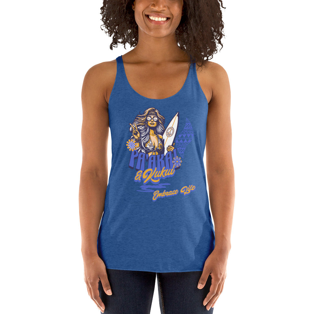 Heʻenalu Chic Racerback Tank-top (Blue) Tank Top Pa'akai & Kukui Vintage Royal XS