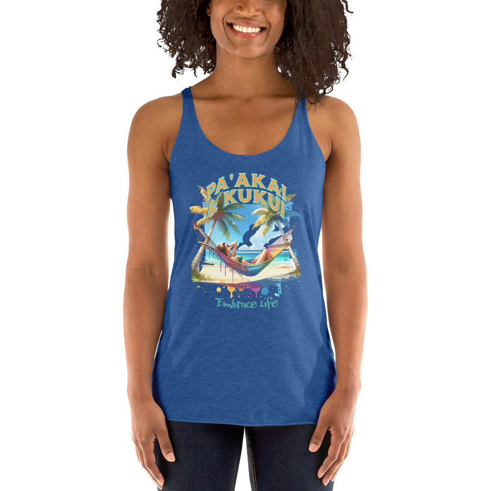 Ku'u aku Women's Racerback Tank Tank Top Pa'akai & Kukui
