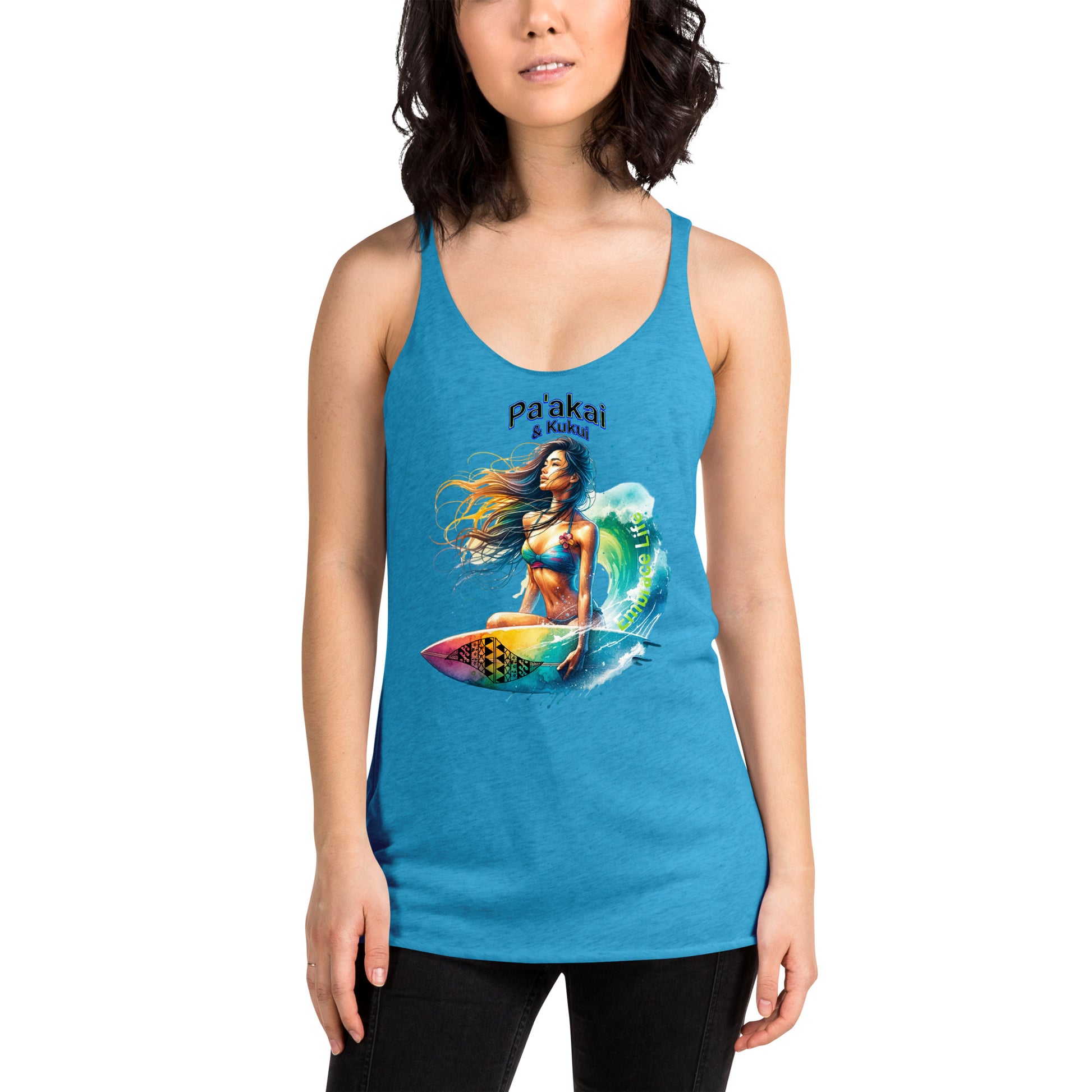 Women's Embrace Life Racerback Tank Tank Top Pa'akai & Kukui
