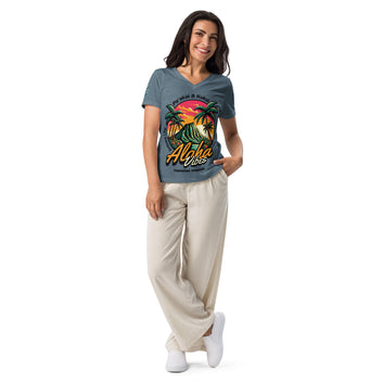 Aloha Vibes - Women’s relaxed v-neck t-shirt