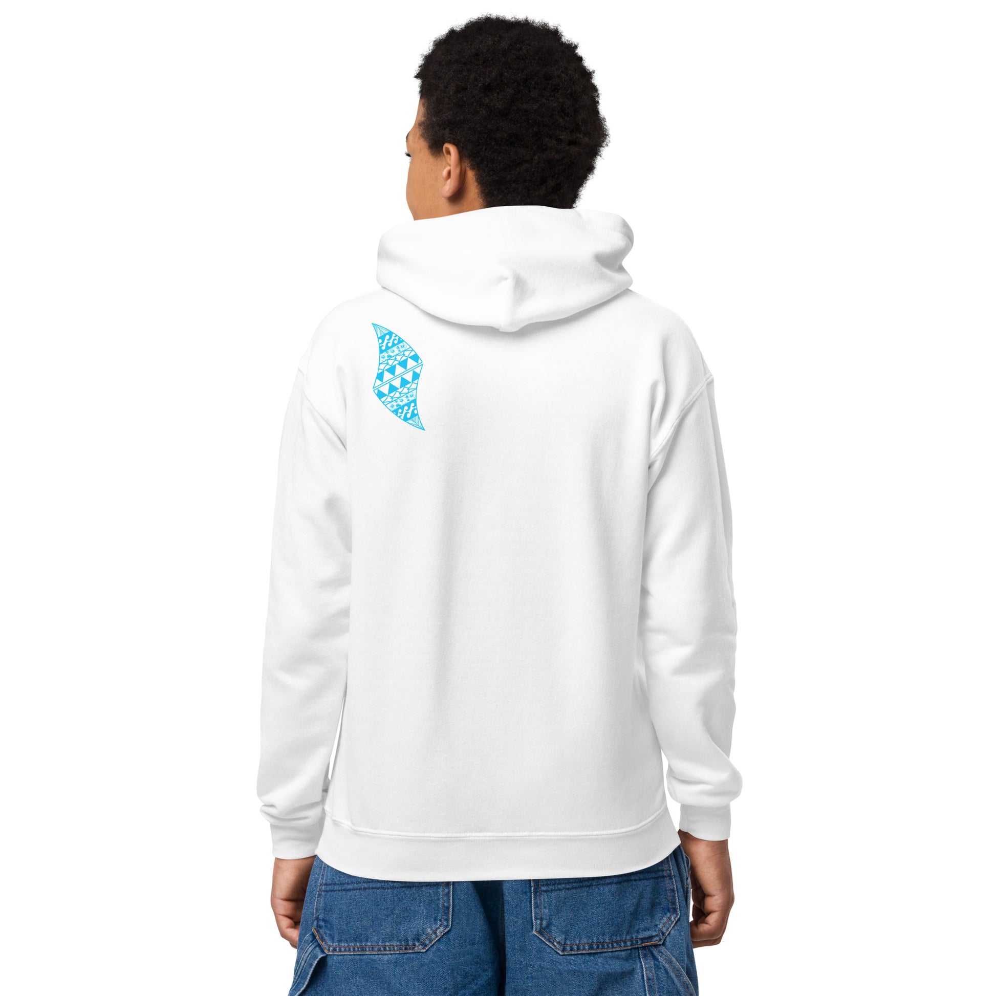 Tribal Shark Youth heavy blend hoodie Youth Pullover Hoodie Pa'akai & Kukui