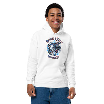 Tribal Shark Youth heavy blend hoodie Youth Pullover Hoodie Pa'akai & Kukui