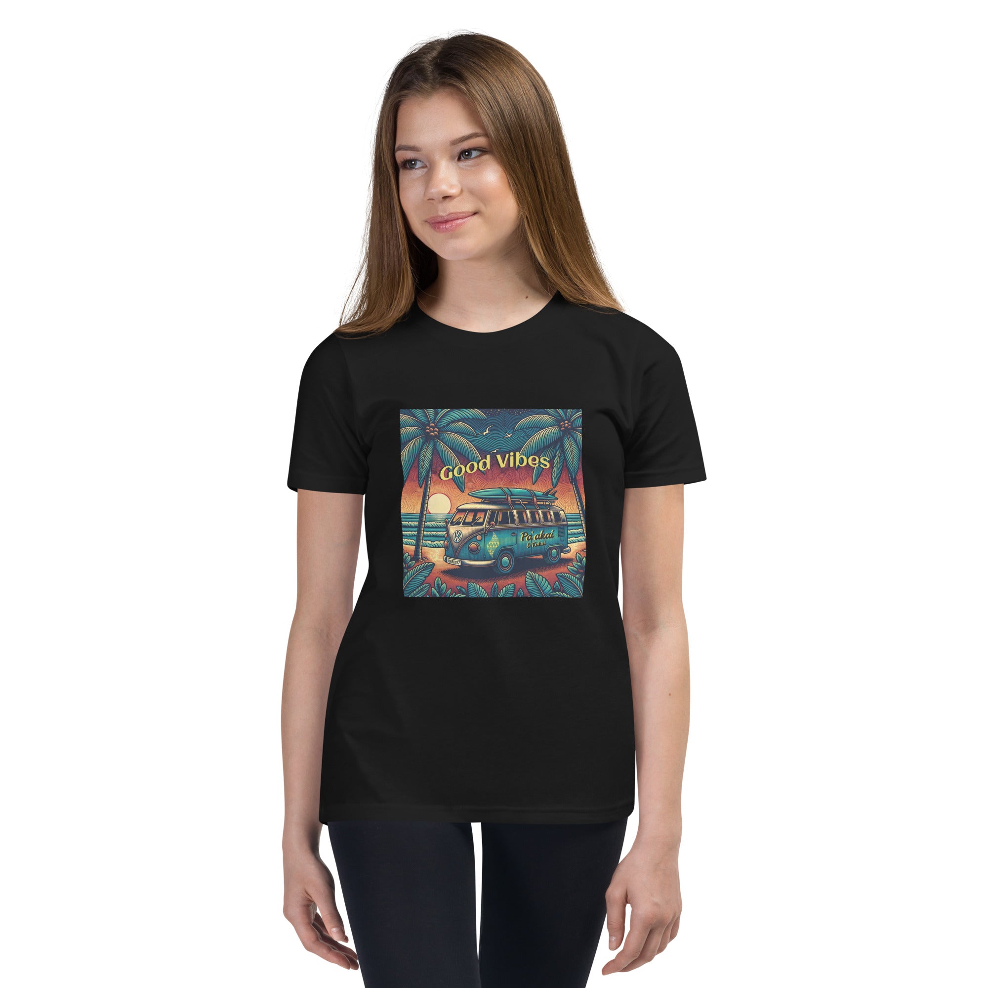 VW Good Vibes Youth Short Sleeve T-Shirt Youth T-shirt Pa'akai & Kukui Black S