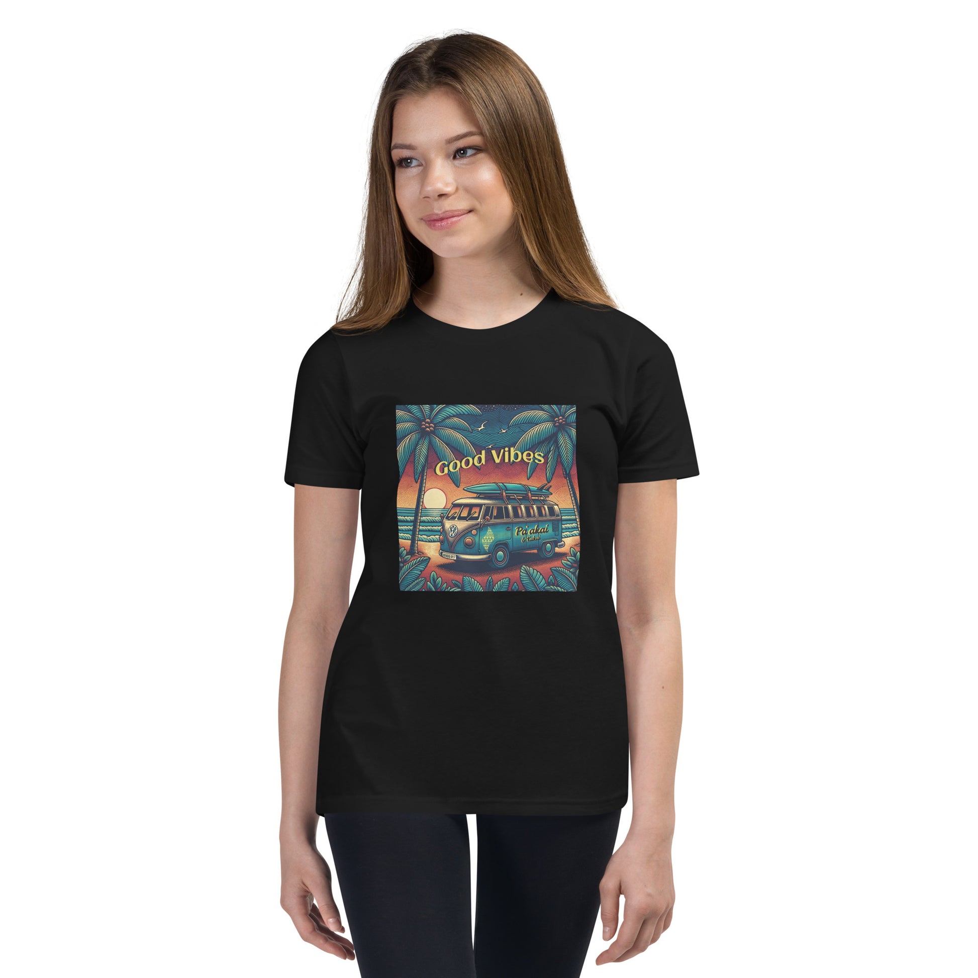VW Good Vibes Youth Short Sleeve T-Shirt Youth T-shirt Pa'akai & Kukui Black S