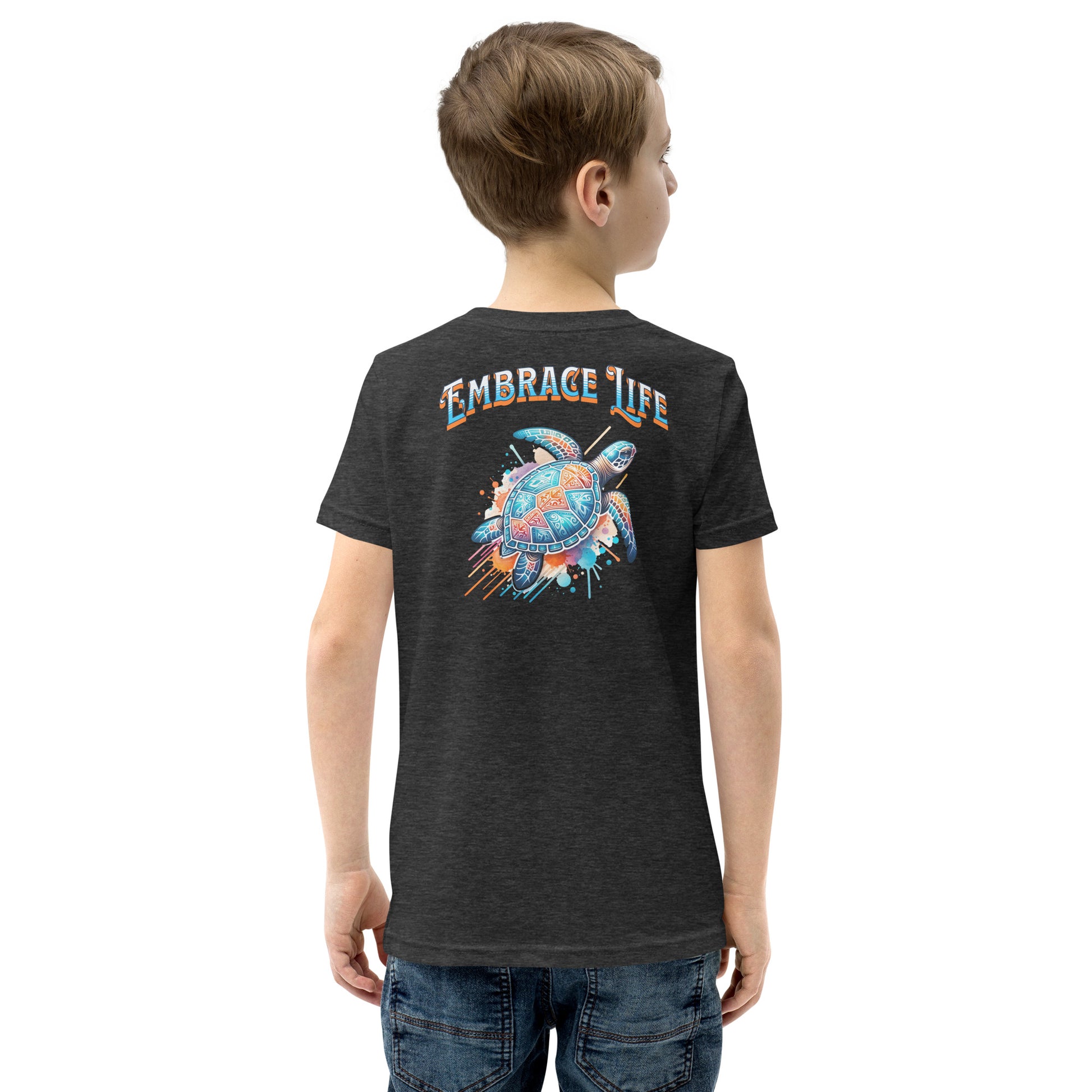 Tribal Sea Turtle - Youth Short Sleeve T-Shirt T-shirt Pa'akai & Kukui