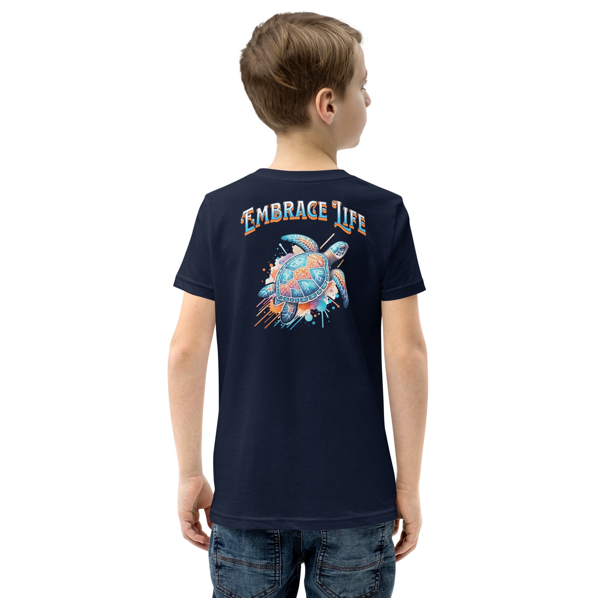 Tribal Sea Turtle - Youth Short Sleeve T-Shirt T-shirt Pa'akai & Kukui